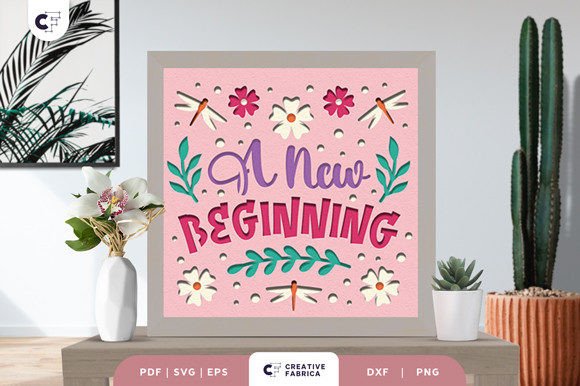 A New Beginning 3D Shadow Box SVG
