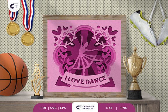 Ballet Dance 3D Layered Paper Cut SVG