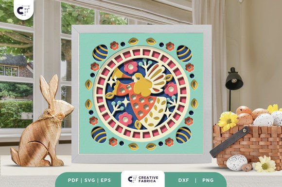 Easter Angel 3D Shadow Box SVG