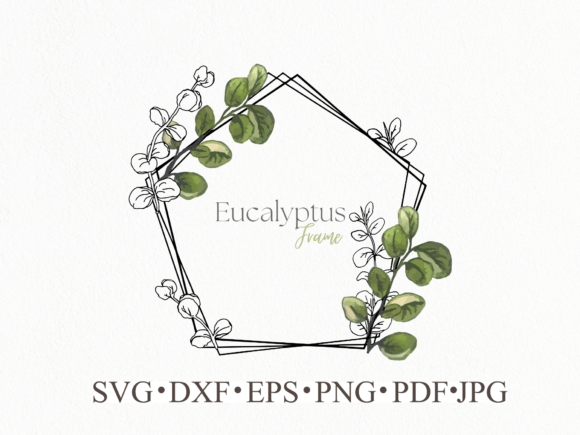 Eucalyptus Watercolor Geometry Frame