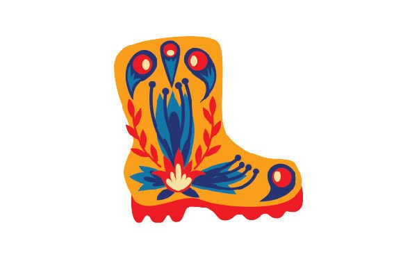Floral Folk Art Rain Boot