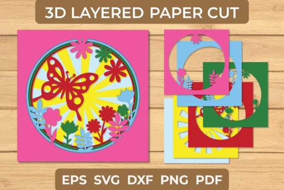 Floral Spring Butterfly 3D Shadow Box