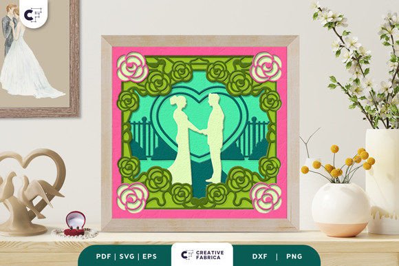 Floral Wedding Pavilion 3D Shadow Box