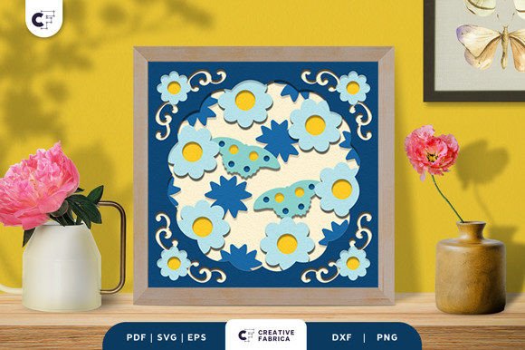 Flower Petals 3D Shadow Box Paper Cut