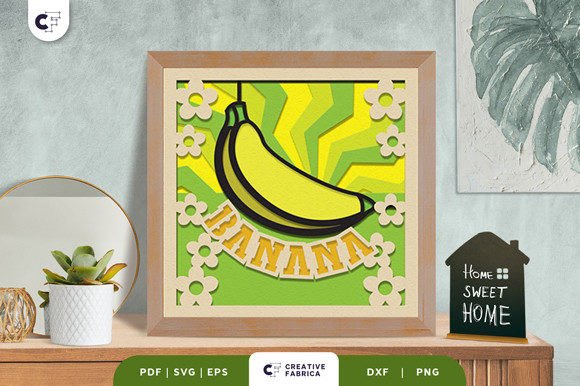 Groovy Banana 3D Light Box Paper Cut