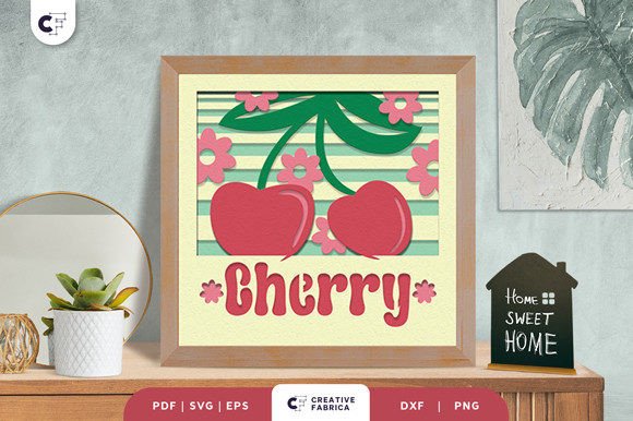 Groovy Cherry 3D Shadow Box Paper Cut