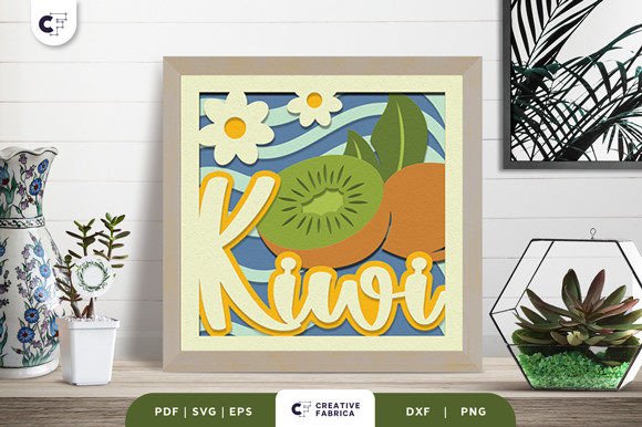 Groovy Kiwi 3D Shadow Box Paper Cut