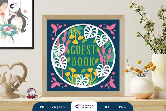 Guest Book 3D Shadow Box SVG