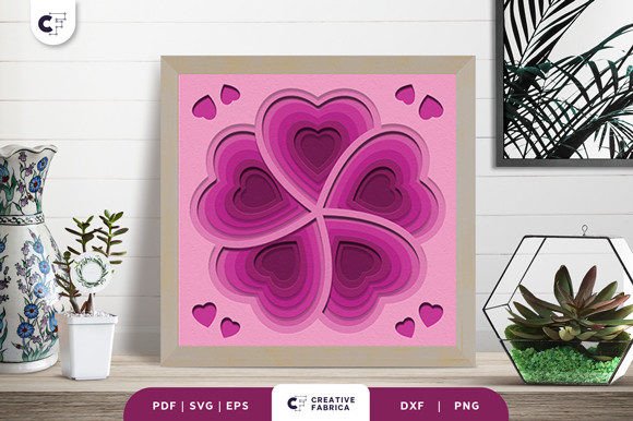 Heart Shape 3D Paper Cutting File SVG