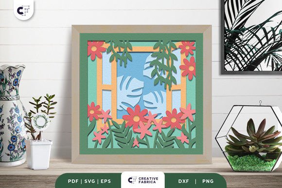House Plant 3D Layered Paper Cut SVG