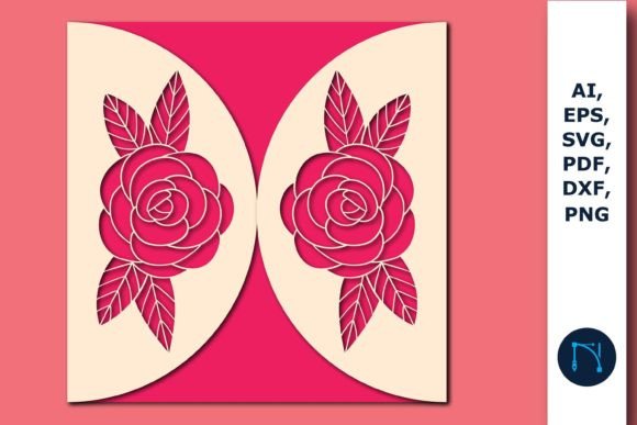 Laser Cut Floral Wedding Card SVG