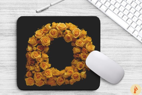 Lovely Yellow Flowers Letter O Mouse Pad