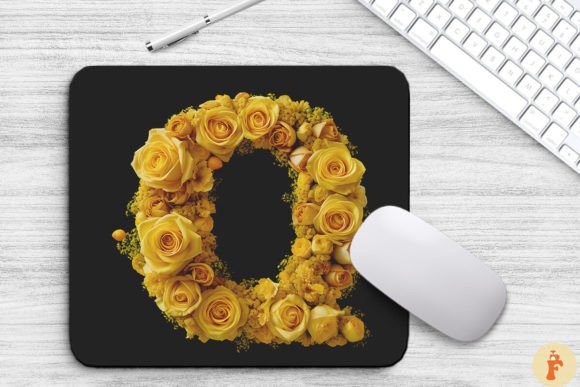 Lovely Yellow Flowers Letter Q Mouse Pad