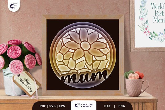 Mother’s Floral Groovy 3D Shadow Box