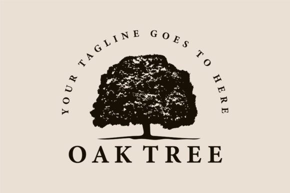 Oak Tree Vintage Logo, Icon and Symbol