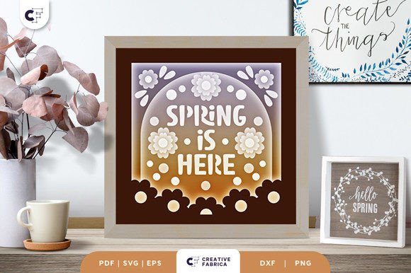 Spring is Here 3D Shadow Box Paper Cut