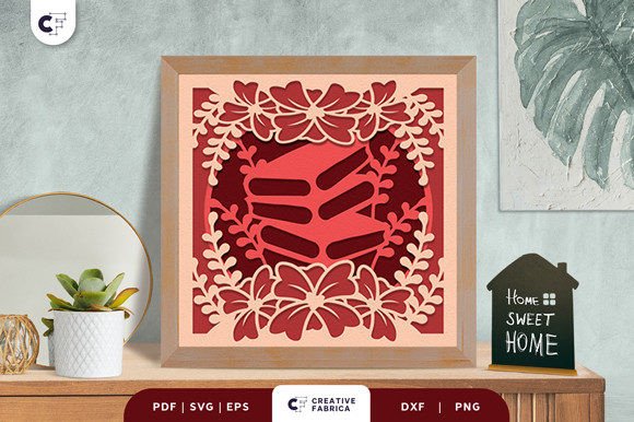 Stacked Books 3D Shadow Box Paper Cut