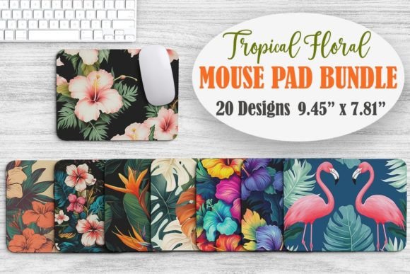 Tropical Floral Mouse Pad Design Bundle