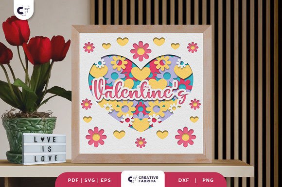 Valentine’s LOVE 3D Shadow Box SVG