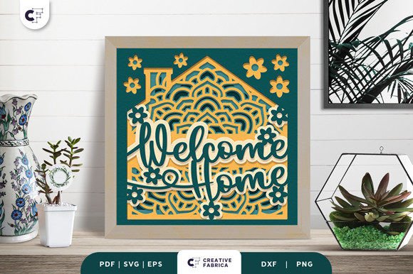 Welcome Home 3D Paper Cutting SVG